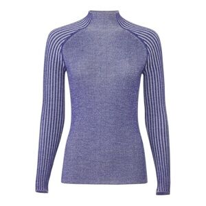 Dreyden Colbalt Blue Romy Sweater Top Long Sleeve Mock Neck Size Large